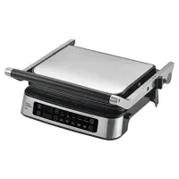 Электрогриль BQ (БИ-КЬЮ) GR1008, 2200 Вт, съемные панели, регулировка температуры, серебро/черный, 86197835