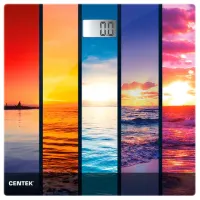 Весы напольные CENTEK CT-2421 "Закат", электронные, вес до 180 кг, квадрат, стекло, с рисунком, CT-2421 Закат
