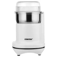 Кофемолка CENTEK CT-1365, мощность 250 Вт, вместимость 70 г, пластик, белая, CT-1365 White