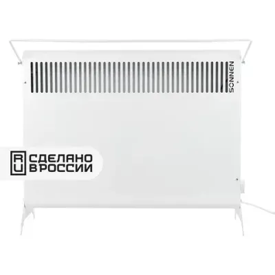 Обогреватель-конвектор SONNEN MINI-1500.2, 1500 Вт, вешалка, Х-образный нагревательный элемент, белый, сделано в России, 457631