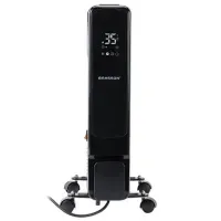 Обогреватель масляный BRASSON (БРАССОН) BOR-7 TOUCH, 7 секций, 1500 Вт, 3 режима, сенсор, пульт ДУ, черный, 457777