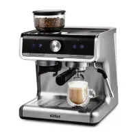 Кофейная станция KITFORT КТ-789, 1550 Вт, объем 2,8 л, для зерен 250 г, ручной капучинатор, серая