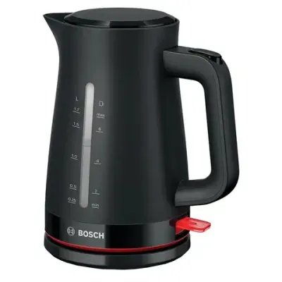 Чайник BOSCH TWK3M123, 1,7 л, 2400 Вт, закрытый нагревательный элемент, пластик, черный