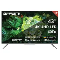 Телевизор SKYWORTH 43G66G, 43" (109 см), 3840x2160, 4K, 16:9, Google TV, Wi-Fi, черный