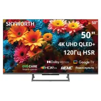 Телевизор SKYWORTH 50Q67H, 50" (127 см), QLED+, 3840x2160, 4K, 16:9, Google TV, Wi-Fi, черный