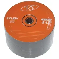 Диск CD-RW VS 700 Mb 4-12x Bulk (термоусадка без шпиля), КОМПЛЕКТ 50 шт., VSCDRWB5001