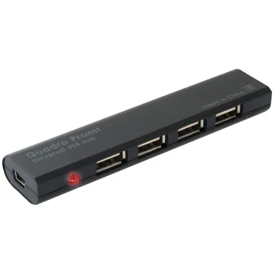 Хаб USB 2.0, 4 порта, черный, DEFENDER QUADRO PROMT, 83200