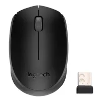 Мышь беспроводная LOGITECH B170, 2 кнопки + 1 колесо-кнопка, оптическая, черная