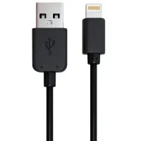 Кабель USB 2.0 – Lightning, 1 м, RED LINE, для подключения портативных устройств, черный, УТ000008646