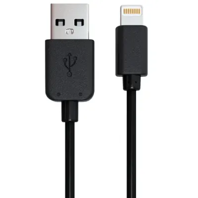 Кабель USB 2.0 – Lightning, 1 м, RED LINE, для подключения портативных устройств, черный, УТ000008646