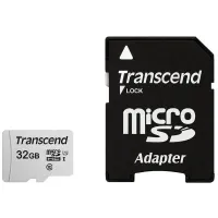 Карта памяти microSDHC 32 GB TRANSCEND UHS-I U3, 95 Мб/сек (class 10), адаптер, TS32GUSD300S-A