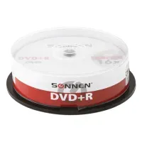 Диск DVD+R SONNEN, 4,7 Gb, 16x, Cake Box (упаковка на шпиле), КОМПЛЕКТ 25 шт., 513532