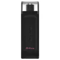 Флеш-диск 64 GB KINGSTON DataTraveler 70, разъем Type-C 3.2, черный, DT70/64GB