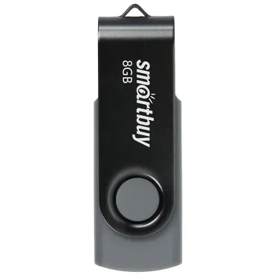 Флеш-диск 8 GB SMARTBUY Twist USB 2.0, черный, SB008GB2TWK