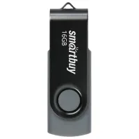 Флеш-диск 16 GB SMARTBUY Twist USB 2.0, черный, SB016GB2TWK