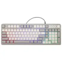 Клавиатура проводная бесшумная USB, 102+98 клавиш, LED-подсветка, SONNEN K620, слоновая кость / серая, 513950