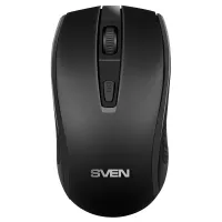 Мышь беспроводная SVEN RX-220W, 3 кнопки + 1 колесо-кнопка, оптическая, чёрная, SV-016227