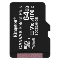 Карта памяти microSDXC 64 ГБ, KINGSTON Canvas Select Plus, UHS-I, 100 Мб/с (class 10), SDCS2/64GBSP