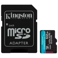Карта памяти microSDXC 512 GB KINGSTON Canvas Go Plus, UHS-I U1, 170 Мб/с (class 10), с адаптером, SDCG3/512Gb