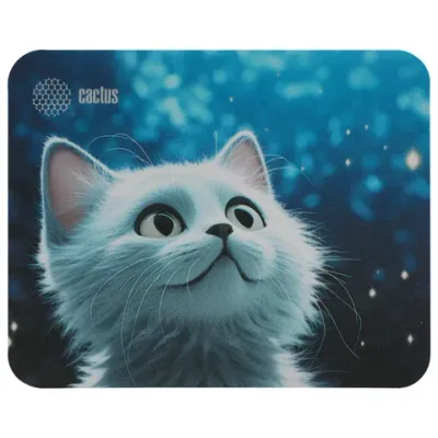 Коврик для мыши CACTUS "White Cat", 220x180x2 мм, CS-MP-P06XS
