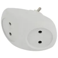 Сетевой разветвитель ЭРА SPx-2-W, 2 розетки, без заземления, 10 А, белый