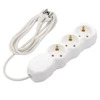 Удлинитель У10-003 3 розетки, с заземлением, 10 А, 1,8 м, белый, 7032