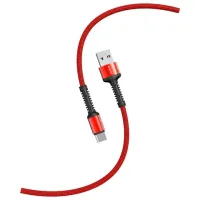 Кабель S26 USB – Type-C, 1 м, 3 А, SMARTBUY, для зарядки и передачи данных, красный, 93652, iK-3112-S26r