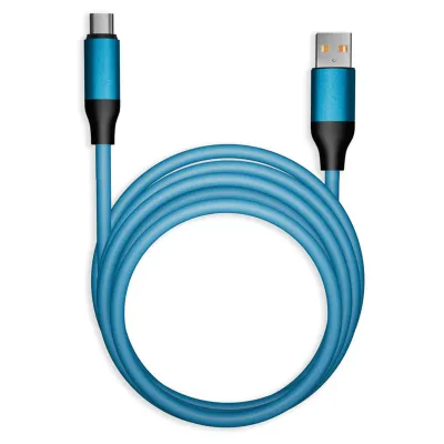 Кабель BOLD USB – Type-C, 1 м, 3 А, SMARTBUY, для быстрой зарядки и передачи данных, толстый, синий, 18126, 3112BOLD-BLUE