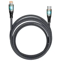 Кабель Type-C - Lightning, 1 м, 3 А, SMARTBUY, для быстрой зарядки и передачи данных, черный, PDTRANSP-BLACK
