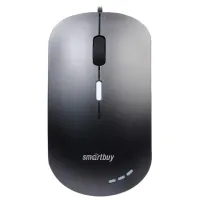 Мышь проводная бесшумная SMARTBUY 288-K, USB, 3 кнопки + 1 колесо, оптическая, черная, 02019, SBM-288-K