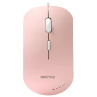 Мышь проводная бесшумная SMARTBUY 288-P, USB, 3 кнопки + 1 колесо, оптическая, розовая, 06833, SBM-288-P
