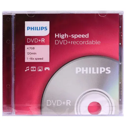 Фото товара «Диск DVD+R (плюс) PHILIPS, 4,7 Гб, 4x, Slim Case (1 штука), DR4S6S01F/97»