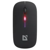 Мышь беспроводная DEFENDER Coda MB-261, 2.4 ГГц+BT, радужная, 3 кнопки + 1 колесо, 300 мАч, черная, 52261