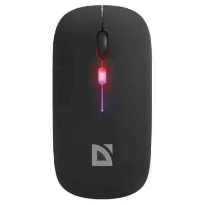 Мышь беспроводная DEFENDER Coda MB-261, 2.4 ГГц+BT, радужная, 3 кнопки + 1 колесо, 300 мАч, черная, 52261