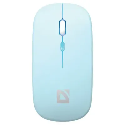 Мышь беспроводная DEFENDER Coda MB-261, 2.4 ГГц + BT, радужная подсветка, 3 кнопки + 1 колесо, 300 мАч, голубая, 52263