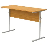 Стол-парта 2-местный нерегулируемый, 1200х500х750 мм, рост 6, серый каркас, ЛДСП бук, Ш-302