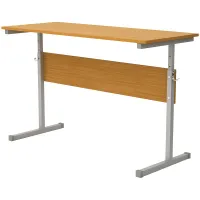 Стол-парта 2-местный, регулируемый, 1200х500х640-760 мм, рост 4-6, серый каркас, ЛДСП бук, Ш-304 (4-6)