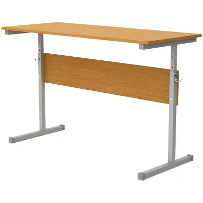 Стол-парта 2-местный, регулируемый, 1200х500х640-760 мм, рост 4-6, серый каркас, ЛДСП бук, Ш-304 (4-6)