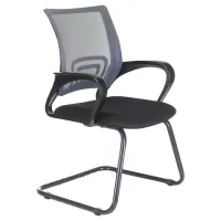Кресло для приемных и переговорных BRABIX "Fly CF-100", серое/черное, 532089