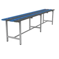 Скамья пластиковая влагостойкая на металлокаркасе "СТ 4П", 2000х350х460 мм, регулируемые опоры, каркас металлический серый, сиденье пластик