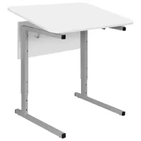 Стол-парта 1-местный, регулируемый угол, СУТ.54-01, 600х500х520-640 мм, рост 2-4, серый каркас, ЛДСП белая