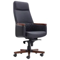 Кресло HAWASAN (ХАВАСАН) "Desire EX-771", мультиблок, дерево, натуральная кожа, черное, 532935