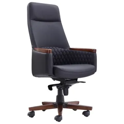 Кресло HAWASAN (ХАВАСАН) "Desire EX-771", мультиблок, дерево, натуральная кожа, черное, 532935