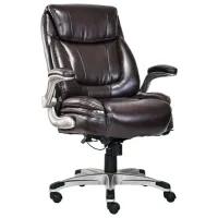 Кресло HAWASAN (ХАВАСАН) "Cruise EX-565", откидные подлокотники, рециклированная кожа, коричневое, 532973