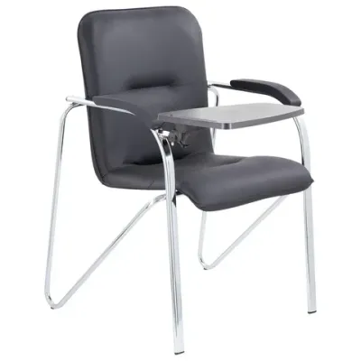 Кресло со столом BRABIX "Samba CF-108 BOX-2", хром каркас, кожзам черный, разобрано, 533218