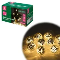 Электрогирлянда-нить комнатная "Диско-шары", 1,5 м,10 LED, тёплый белый, батарейки, ЗОЛОТАЯ СКАЗКА, 591731