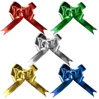 Бант-бабочка d 4 см для подарка, НАБОР 10 шт., металлизированные цвета ассорти, ЗОЛОТАЯ СКАЗКА, 591837