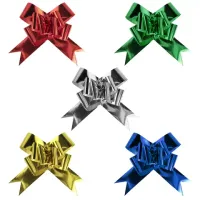 Бант-бабочка d 18 см для подарка, НАБОР 10 шт., металлизированные, цвет ассорти, ЗОЛОТАЯ СКАЗКА, 591839