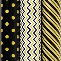 Бумага упаковочная мелованная НАБОР 3 шт., "Golden Pattern", 70х100 см, 3 дизайна, ЗОЛОТАЯ СКАЗКА, 592062