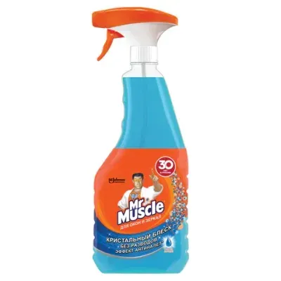 Средство для мытья стекол и зеркал 530 мл, МИСТЕР МУСКУЛ "После дождя", распылитель